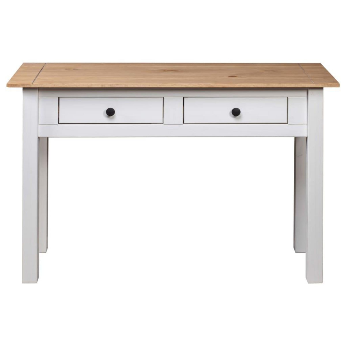 VIDAXL Table console Blanc 110x40x72 cm Pin solide Gamme Panama
