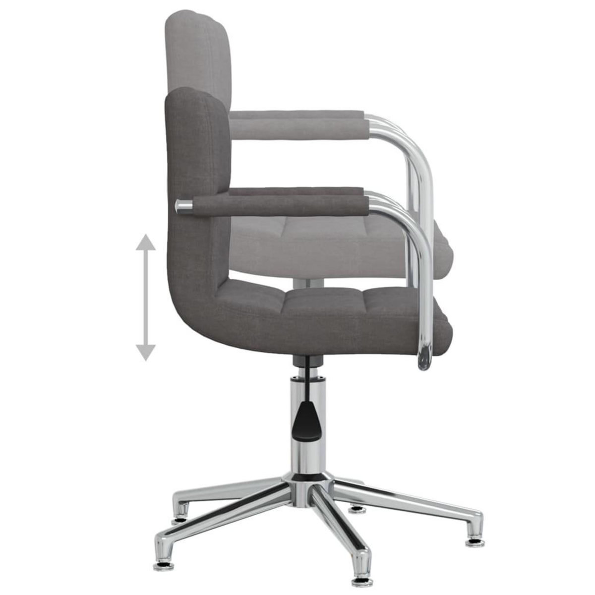 VIDAXL Chaise pivotante de salle a manger Gris fonce Tissu