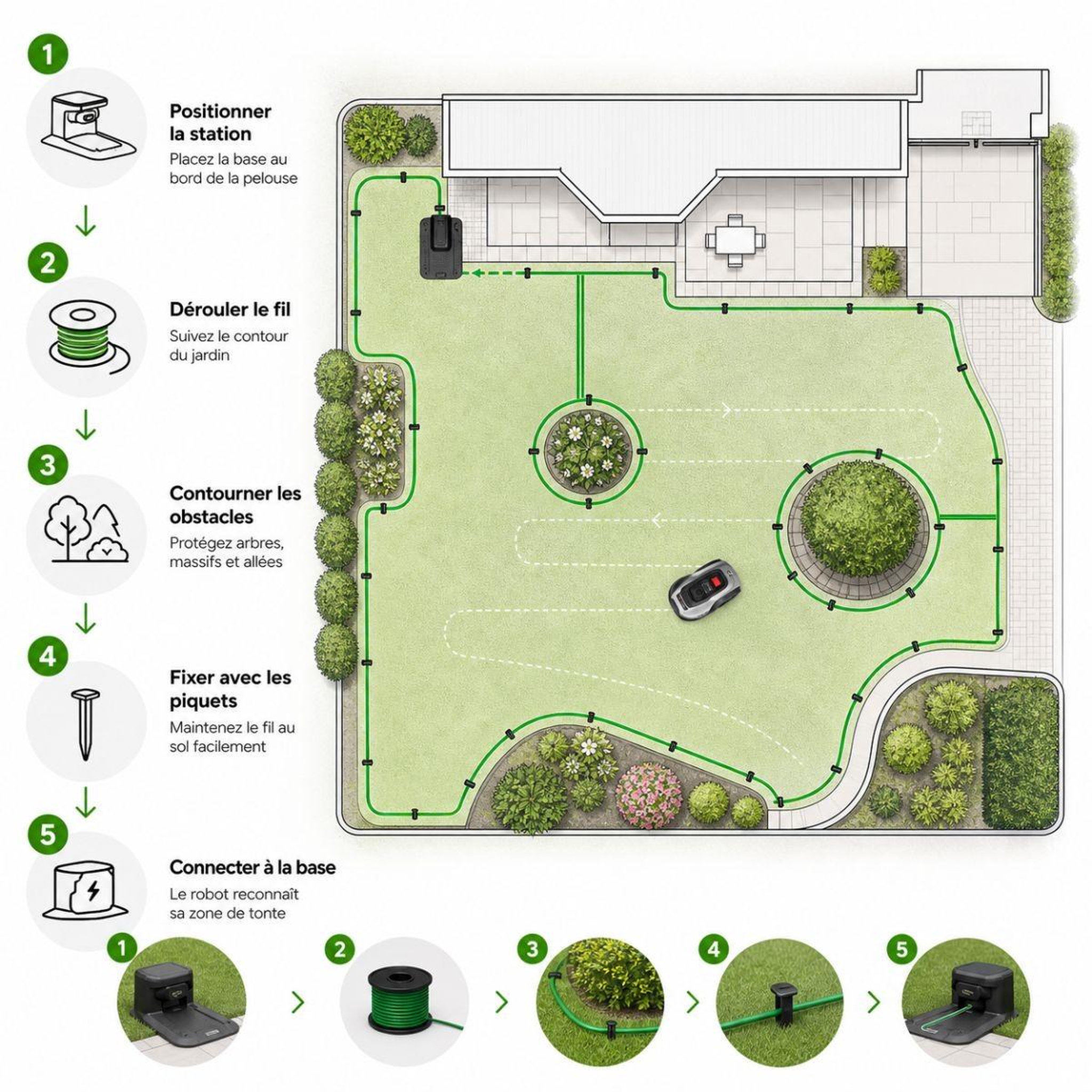 Voir la diapositive 5 : BY TONINO LAMBORGHINI GARDEN MACHINERY Robot tondeuse sans fil 500m2 installation facile 3 lames mulching coupe ø18cm 45% retour à la base autonome lamborghini