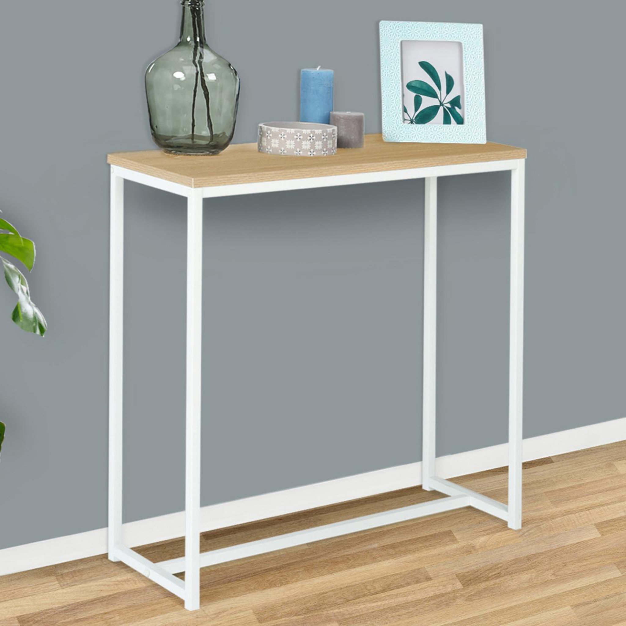 Voir la diapositive 2 : ID MARKET Console detroit design industriel bois et métal blanc