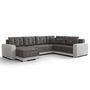 Voir la diapositive 5 : BEST MOBILIER Roger - canapé panoramique d'angle réversible 7 places convertible avec coffre en tissu