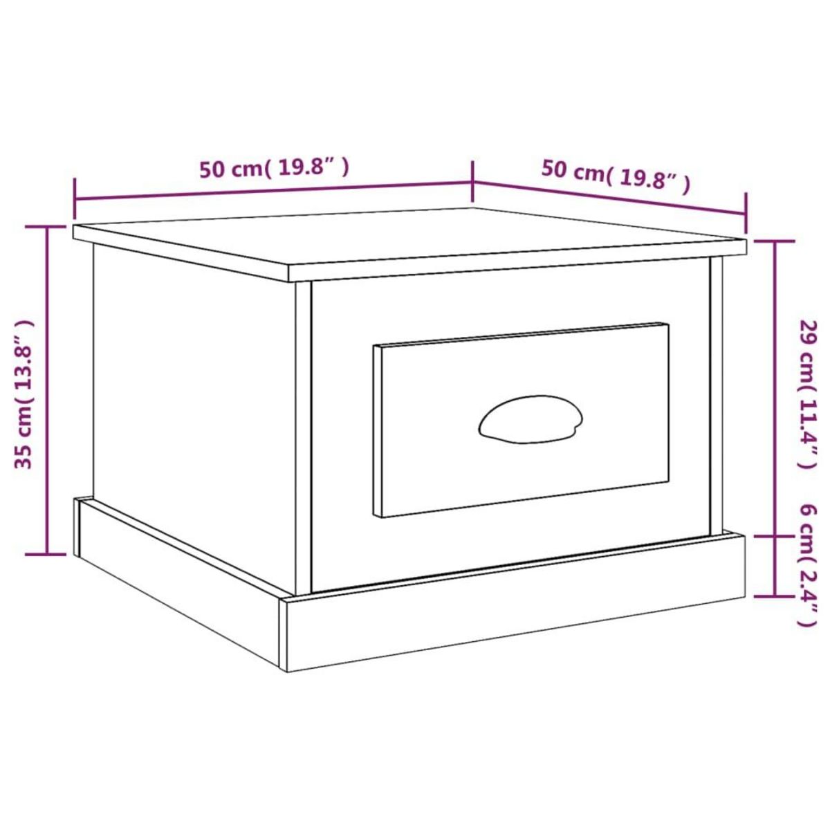 VIDAXL Table basse Chene sonoma 50x50x35 cm Bois d'ingenierie