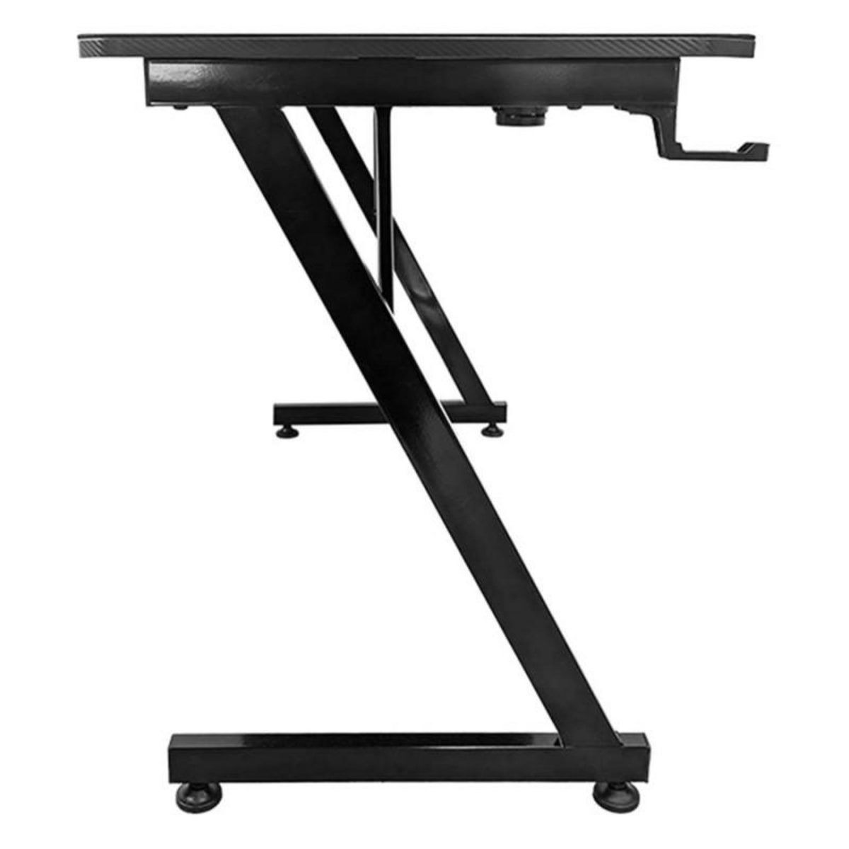 Subsonic subsonic - Bureau gaming ergonomique finition carbone, bureau gamer avec tapis de souris intégral pour PC gaming