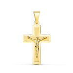 L'ATELIER D'AZUR Pendentif - Médaille Christ sur la Croix Or 18 Carats 750 Jaune - Chaines Offertes