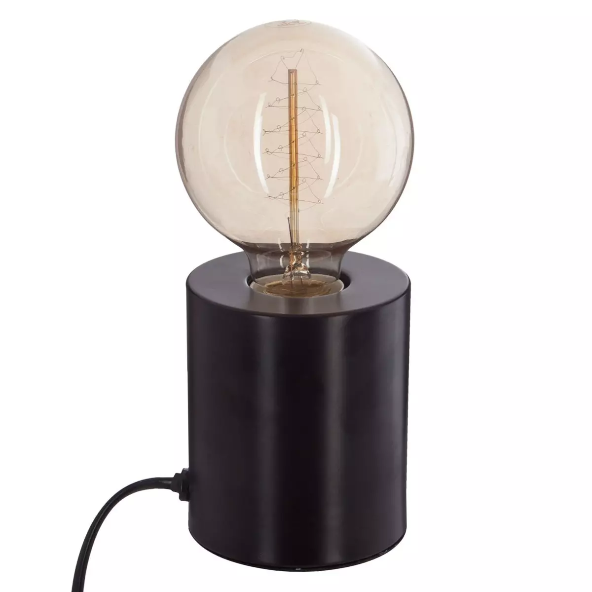 ATMOSPHERA Lampe à poser en fer Ampoule - H. 10,5 cm - Noir