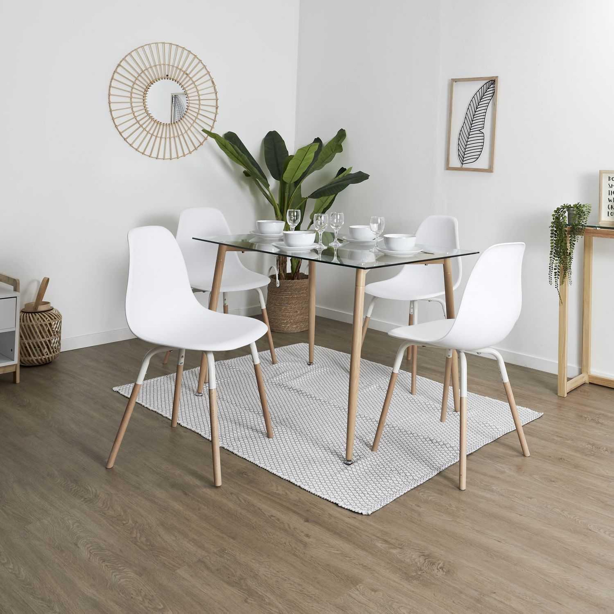 Voir la diapositive 5 : The Home Deco Factory Lot de 4 Chaises scandinave Phenix en polypropylène et métal