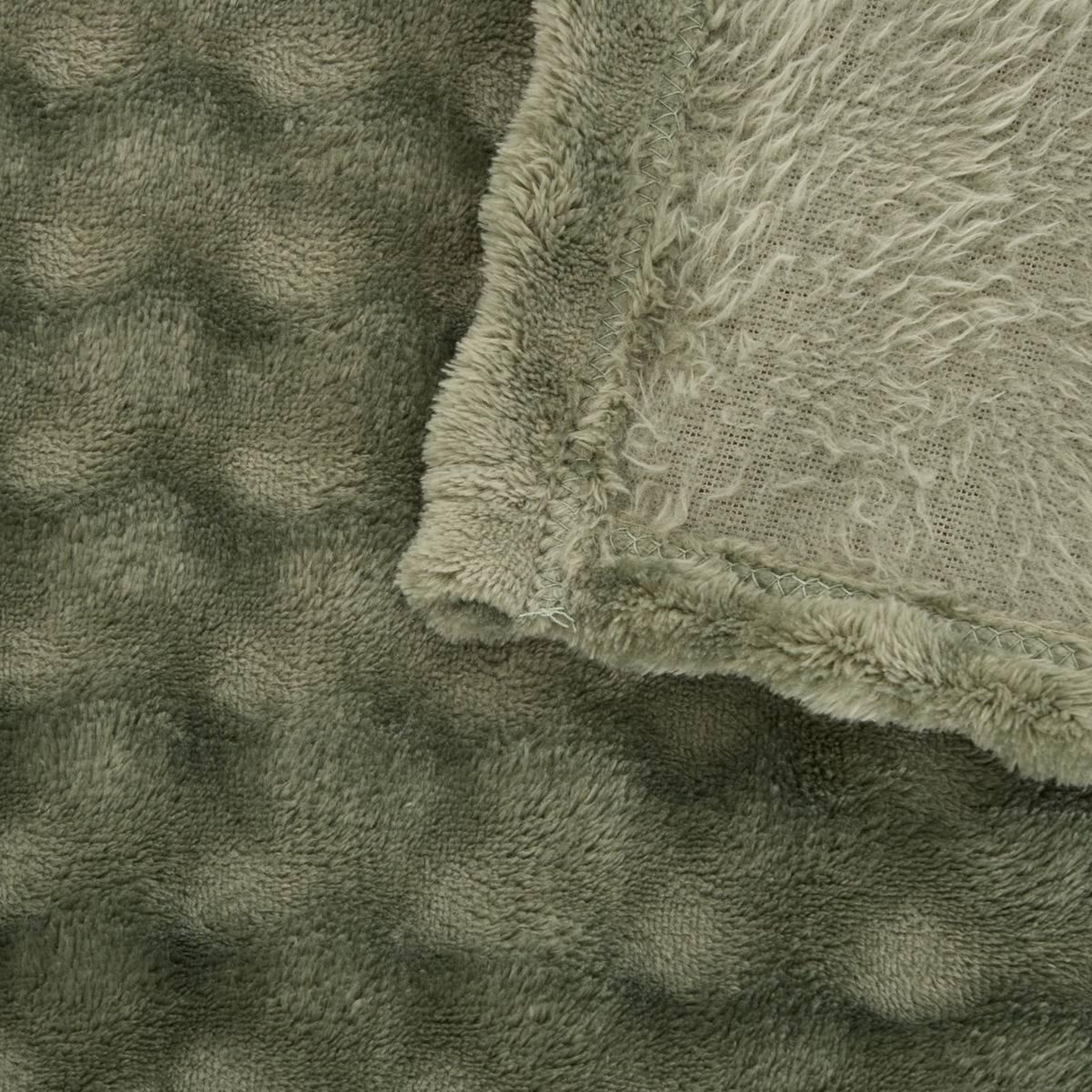 Voir la diapositive 2 : ATMOSPHERA Plaid ondulé uni  zephy  125x150cm kaki