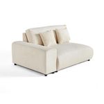 LISA DESIGN Garance - module d'assise 2 places avec accoudoir gauche - en velours côtelé. Coloris disponibles : Gris, Beige, Bleu, Vert, Orange