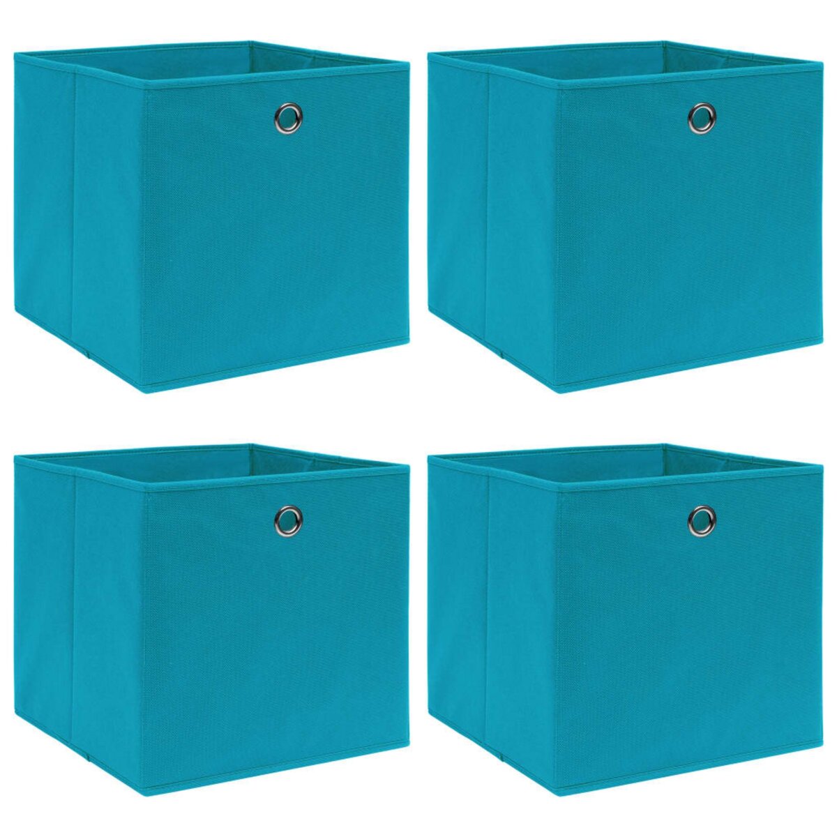 VIDAXL Boîtes de rangement 4 pcs Bleu azure 32x32x32 cm Tissu