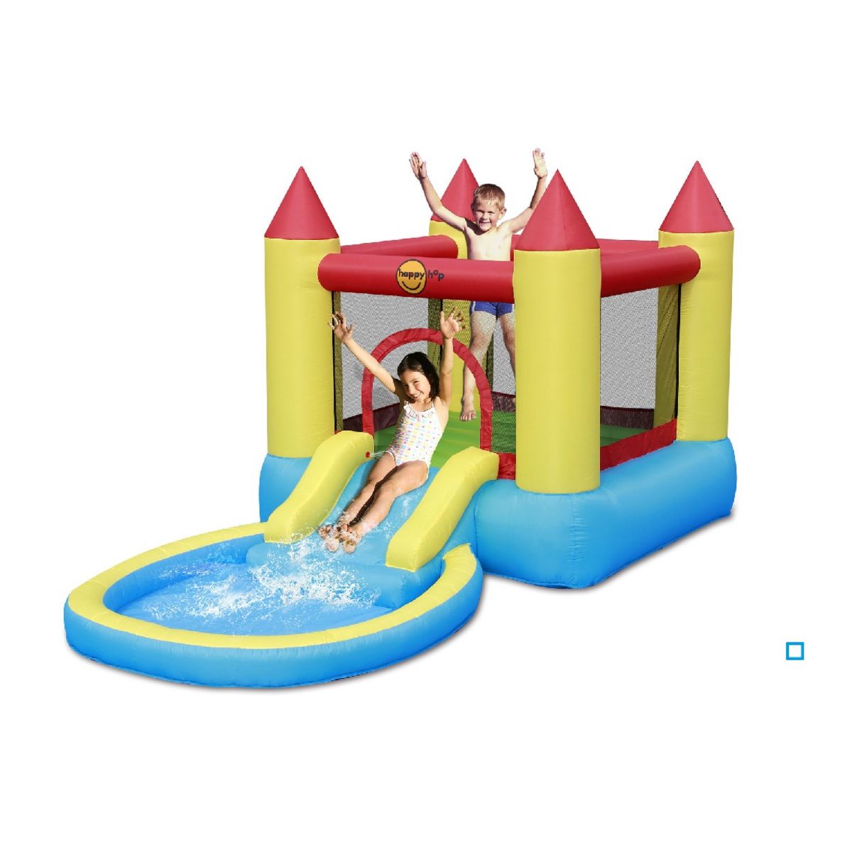 HAPPY HOP Aire de jeux château gonflable avec toboggan