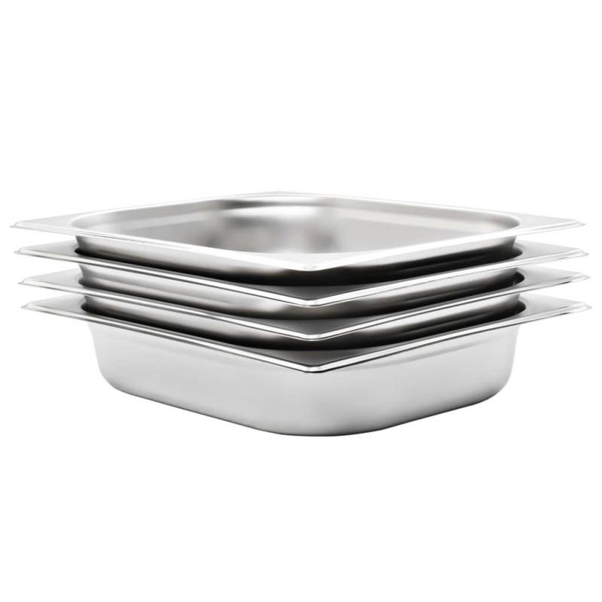 VIDAXL Récipients Gastronorm 4 pcs GN 1 2 65 mm Acier inoxydable