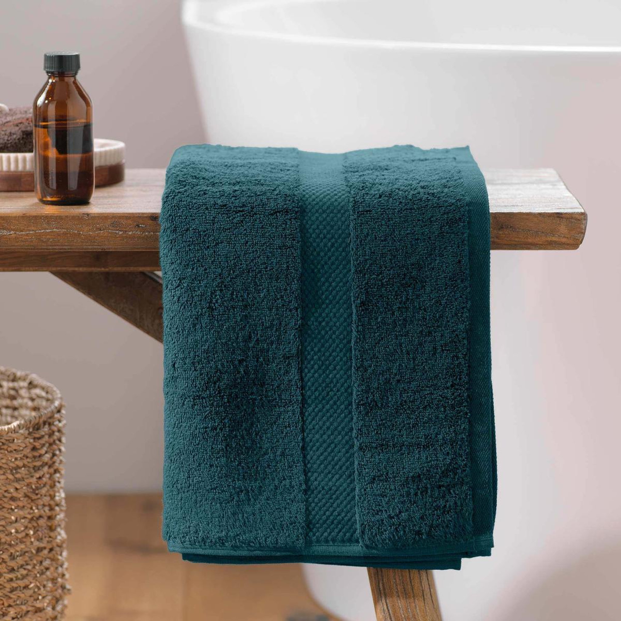 Voir la diapositive 5 : Douceur d'Intérieur Serviette de Toilette  Elegance  50x90cm Bleu