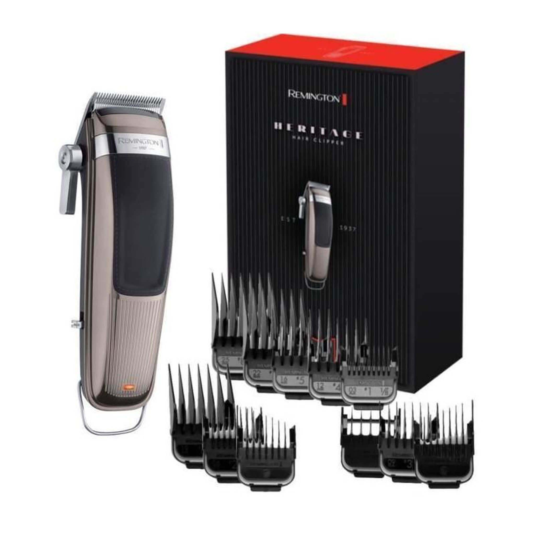 REMINGTON Remington HC9100 Tondeuse Cheveux Professionnelle Heritage - Lames Amovibles et Lavables - Moteur Pro - 11 Sabots