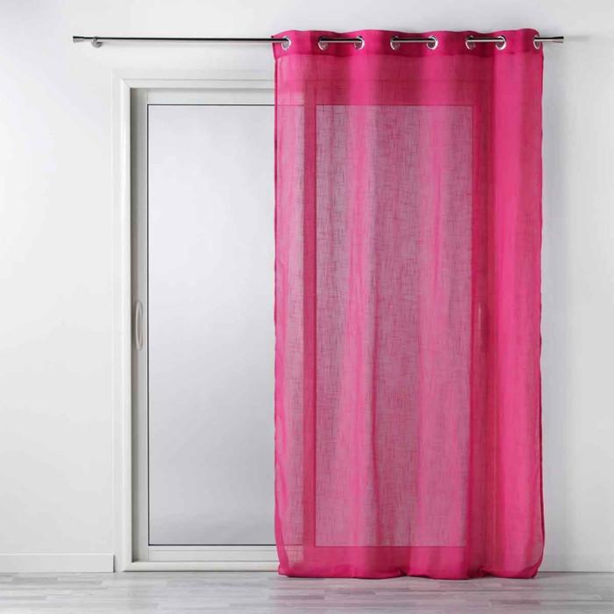 Voir la diapositive 1 : Paris Prix Rideau Voilage à Œillets  Zazy  140x280cm Fuchsia
