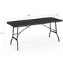 Voir la diapositive 5 : ID MARKET Table pliante d'appoint portable 180 CM pour camping ou réception bois noir