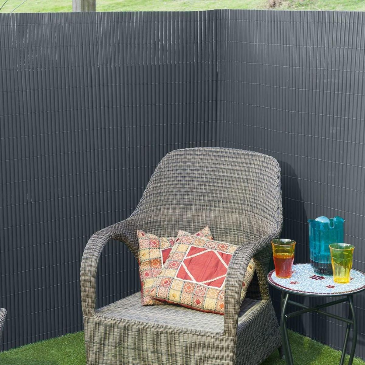 NATURE Nature Ecran de jardin a double face PVC 1x3 m Anthracite