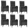 Voir la diapositive 4 : VIDAXL Ensemble a manger jardin et coussins 7 pcs Noir et gris Rotin