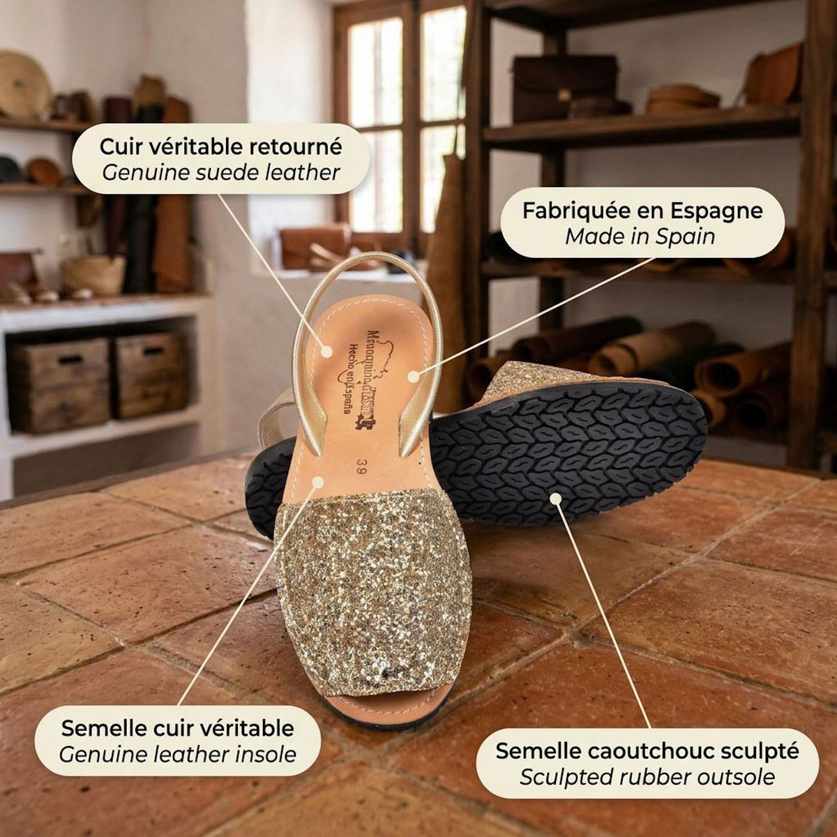 OZABI OZABI Sandales Menorquines Cuir Véritable Espagne