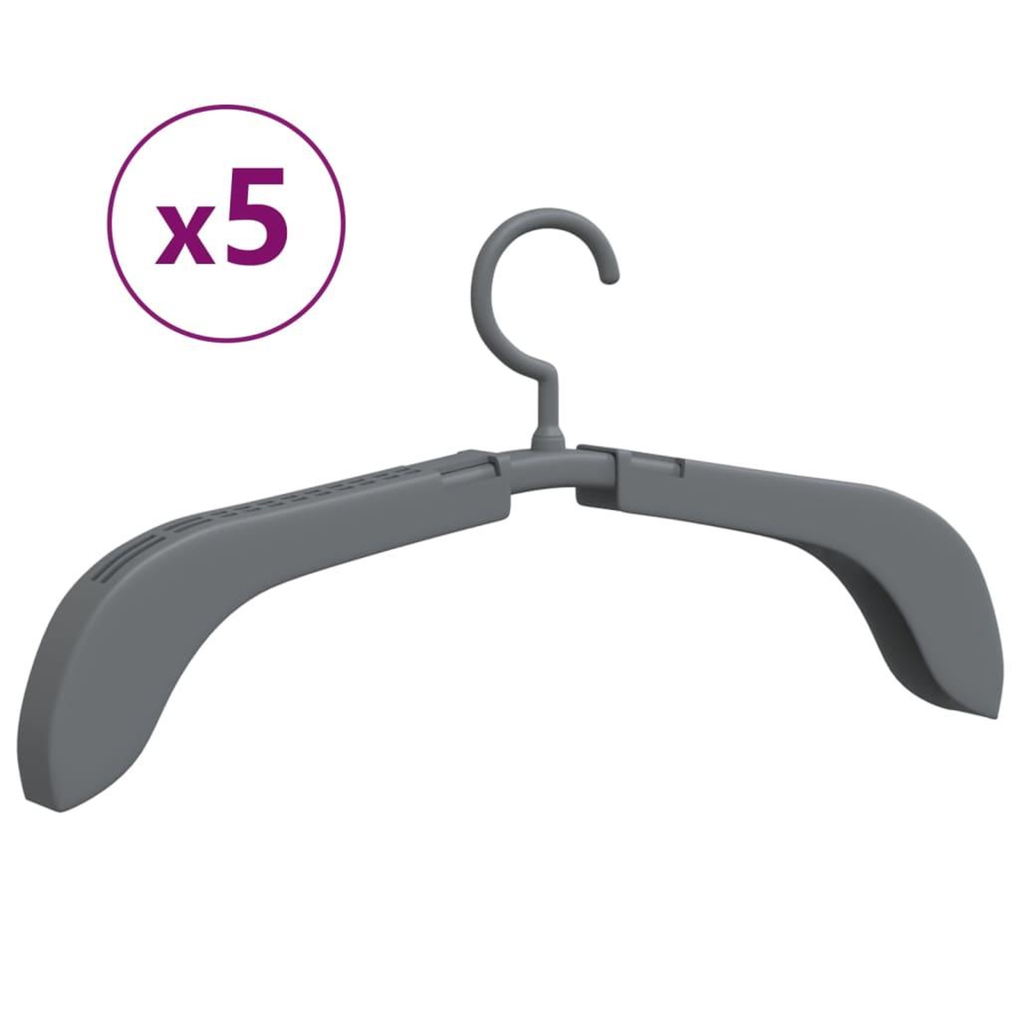 Voir la diapositive 2 : VIDAXL Cintres extensibles 5 pcs Gris