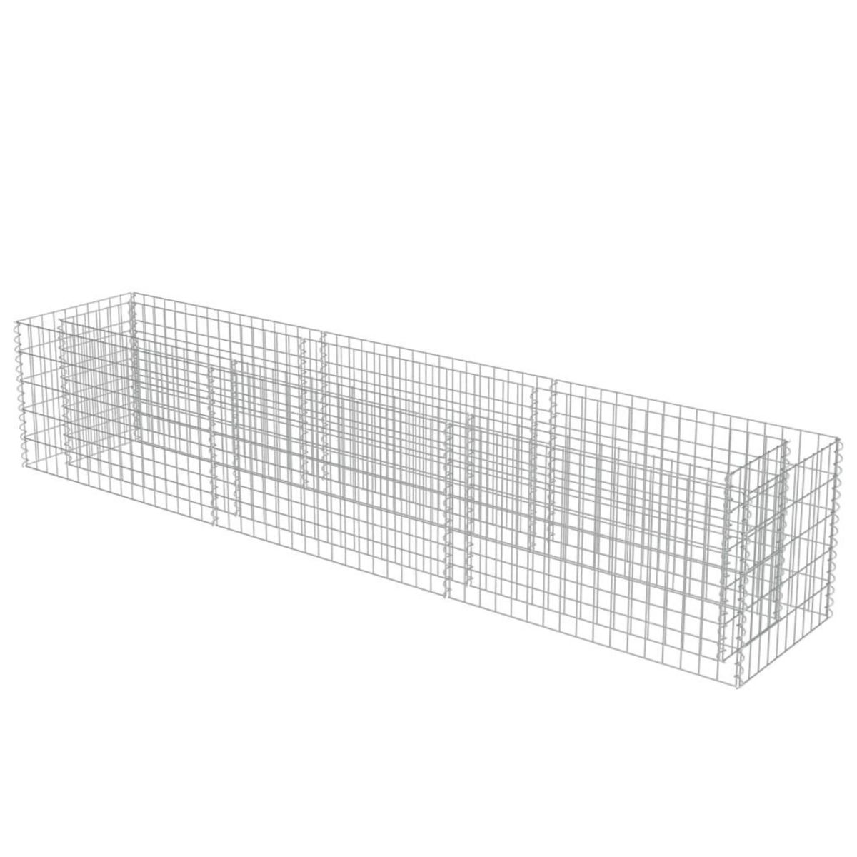 VIDAXL Lit sureleve a gabion Acier galvanise 270x50x50 cm