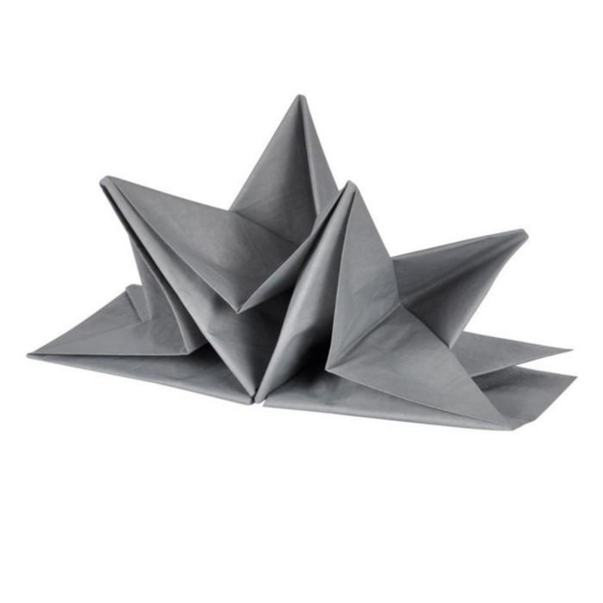 Paris Prix Lot de 12 Serviettes en Papier  Pré Pliées  40x60cm Gris