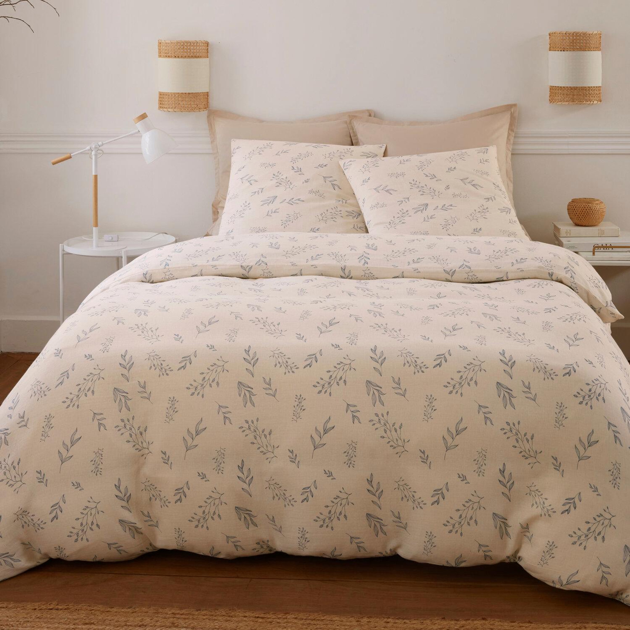 Voir la diapositive 3 : BATON ROUGE Parure housse de couette 100% gaze de coton imprimé liveo
