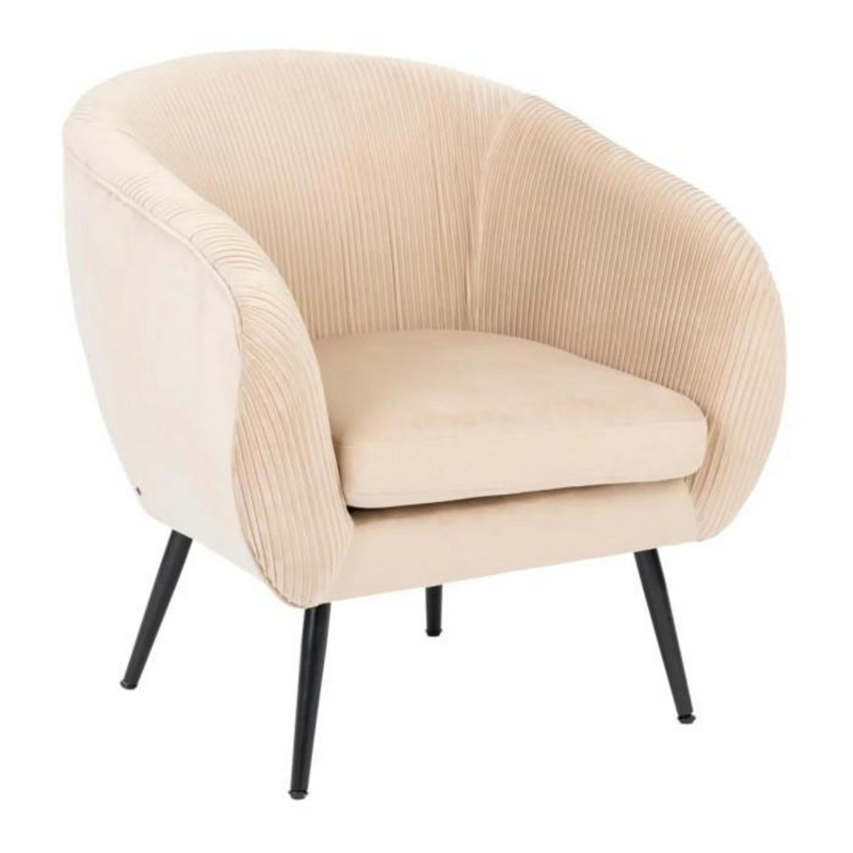 ATMOSPHERA Fauteuil Design en Velours  Solaro  78cm Beige