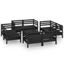 Voir la diapositive 2 : VIDAXL Salon de jardin 9 pcs Noir Bois de pin massif