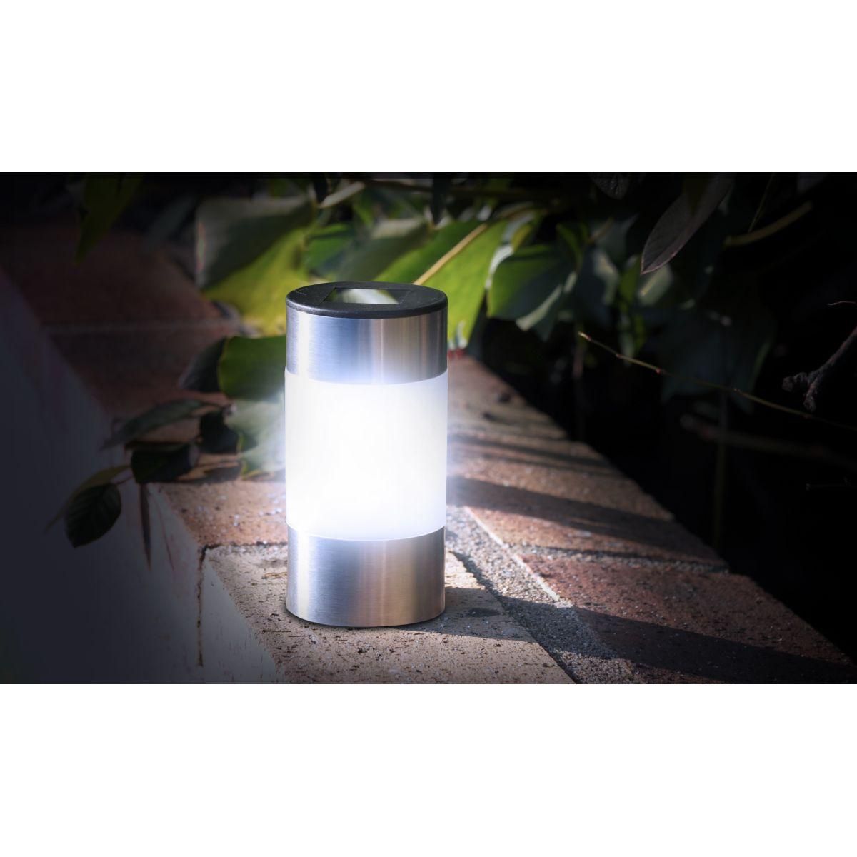 Inkazen Lot de 4 bornes solaire à planter ou à poser Gris - INOXIA