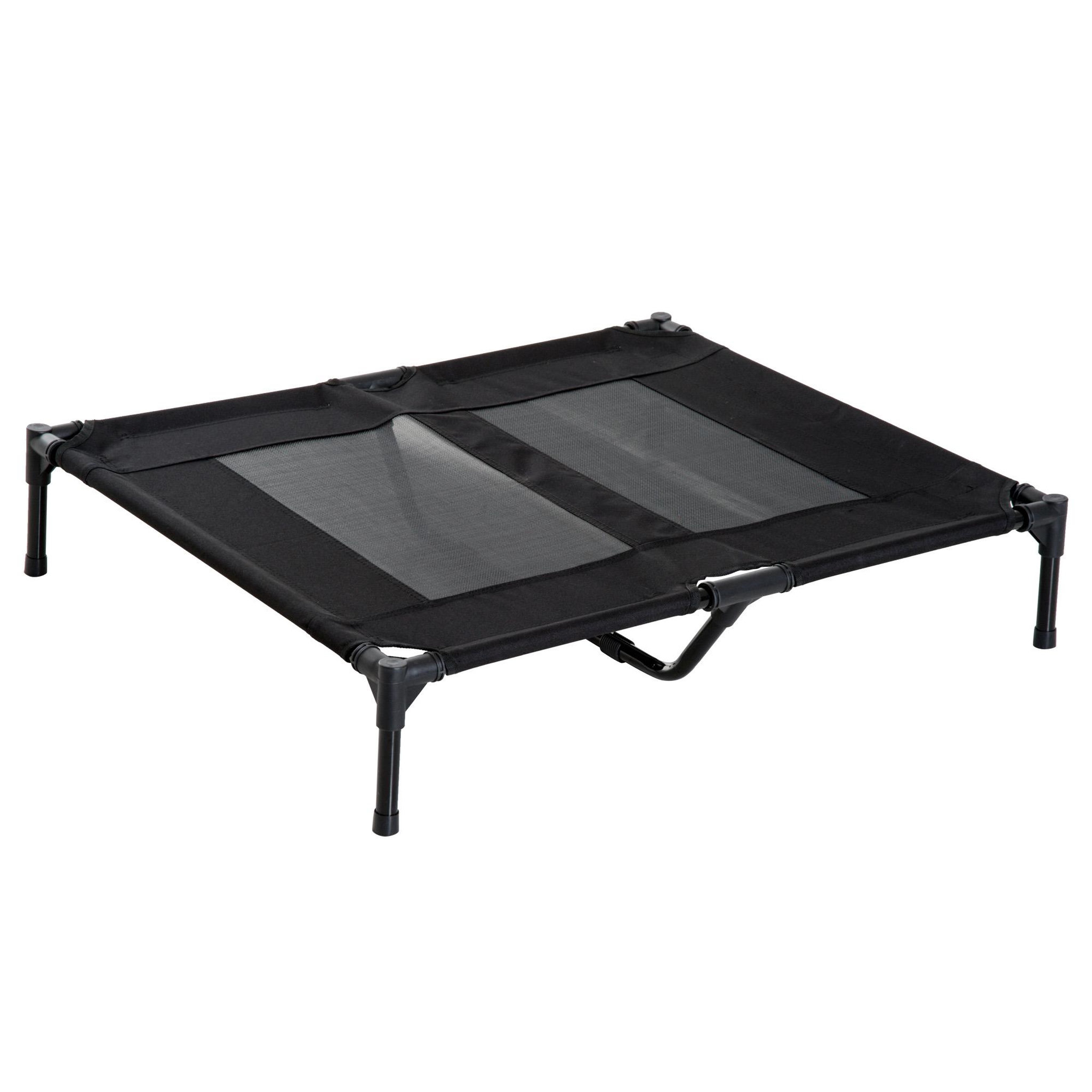 PAWHUT Lit sur pieds pour chien chat lit de camp animal lit surélevé oxford textilène micro-perforé dim. 92l x 76l x 18h cm noir