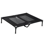 PAWHUT Lit sur pieds pour chien chat lit de camp animal lit surélevé Oxford textilène micro-perforé dim. 92L x 76l x 18H cm noir