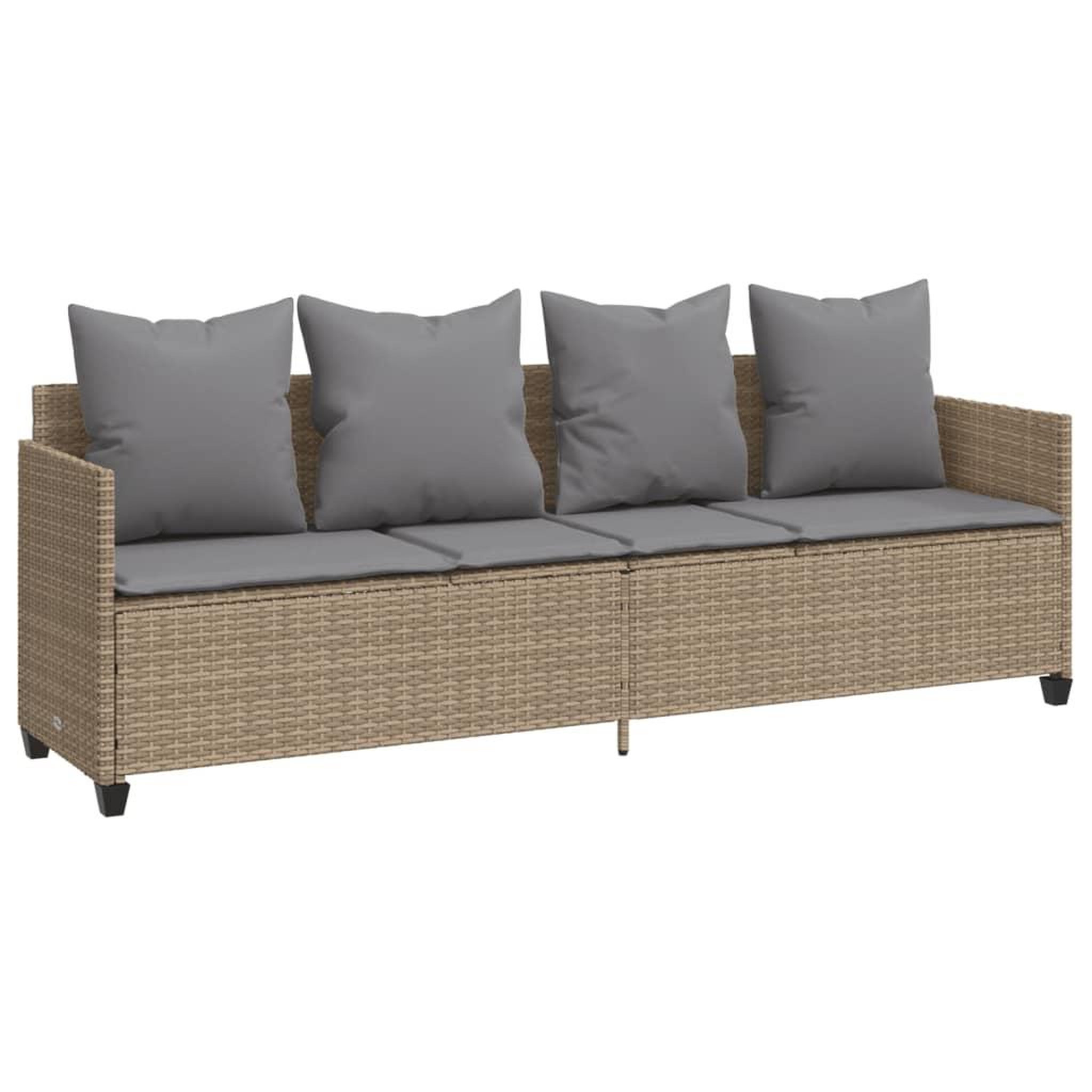 Voir la diapositive 2 : VIDAXL Chaise longue avec coussins beige resine tressee