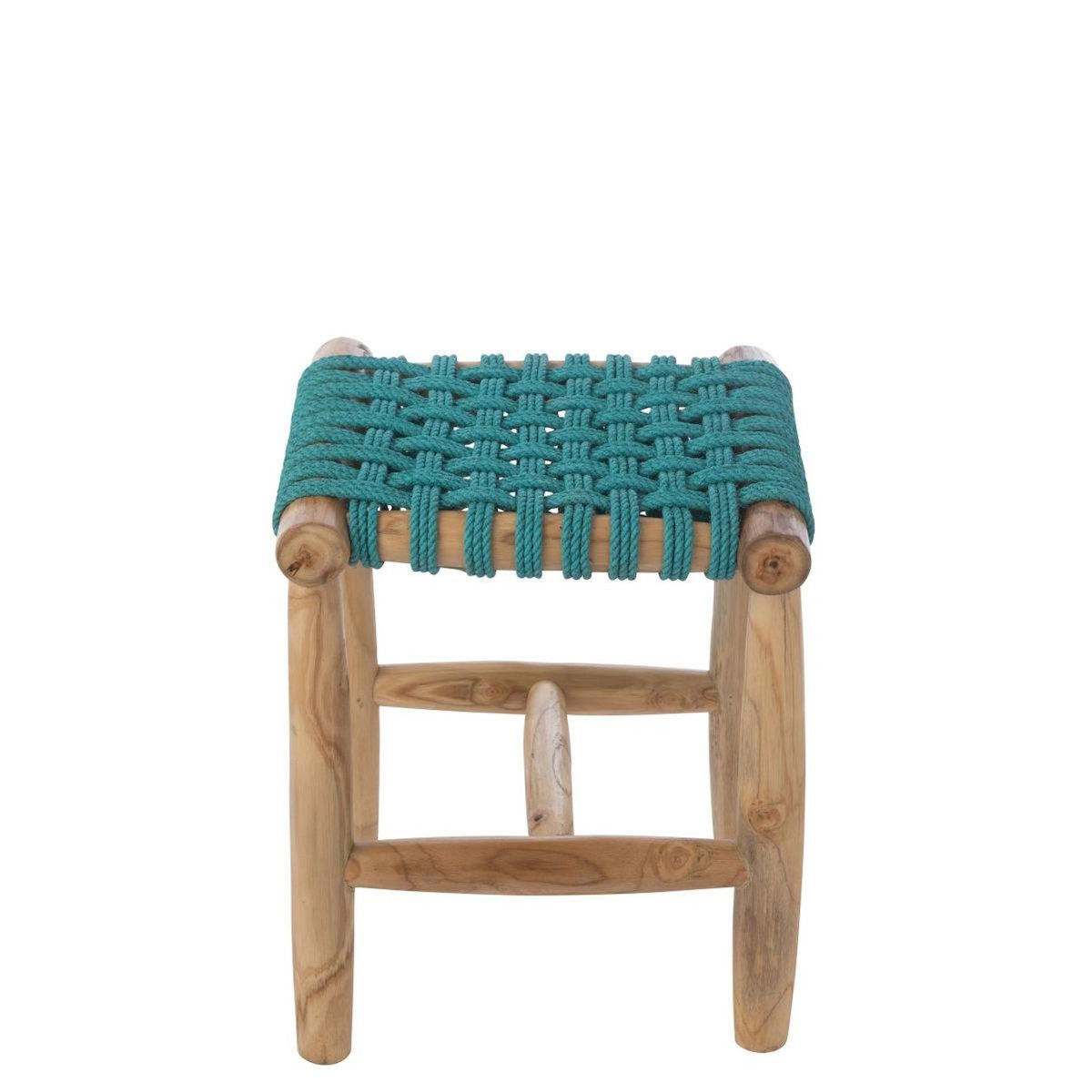 Paris Prix Tabouret en Teck  Erin  45cm Turquoise