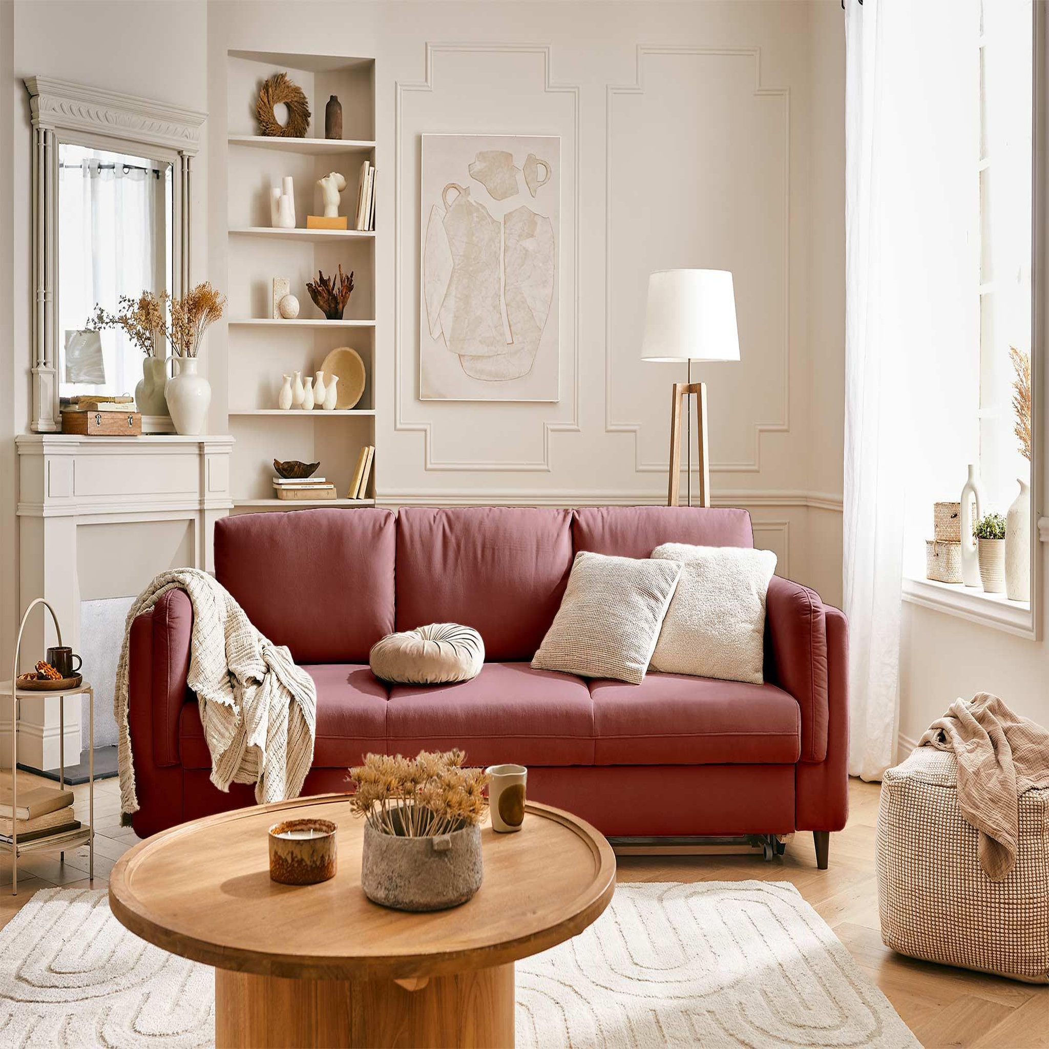 Voir la diapositive 4 : BEST MOBILIER Brooke - canapé 3 places - convertible - en velours