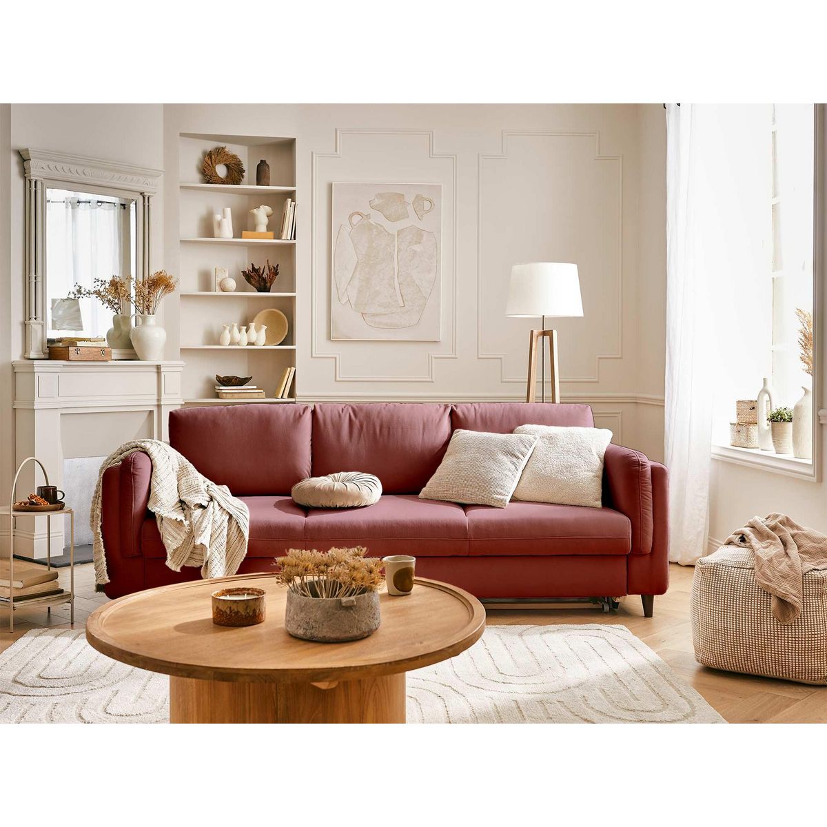 LISA DESIGN Brooke - canapé 3 places - convertible - en velours