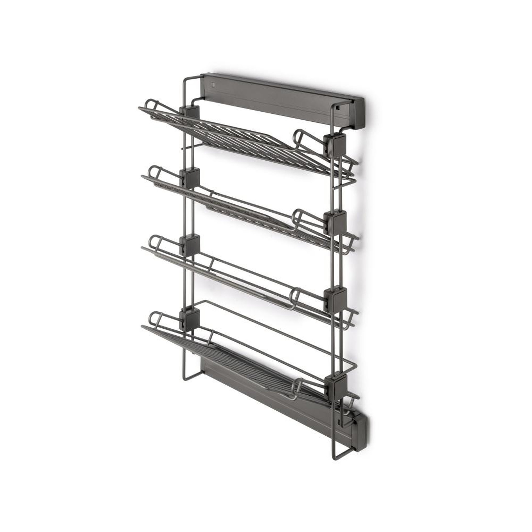 EMUCA SRL Porte-chaussures latéral coulissant pour placards et dressing Quartz -  Droite -  Acier -  Titane
