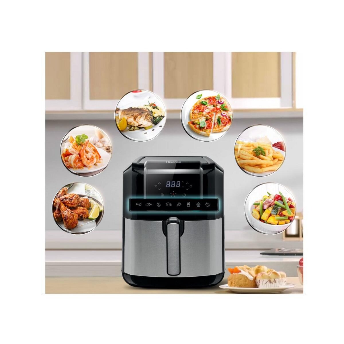 Hisense Friteuse sans huile 6.3l 1700w noir/gris - H06AFBS1S3