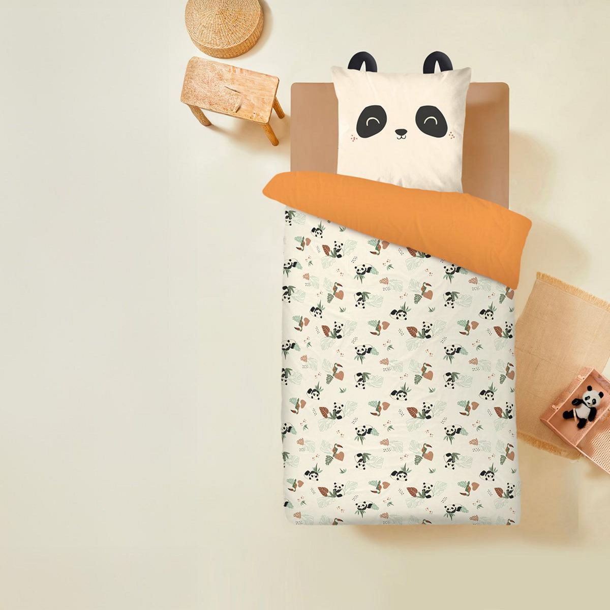 Petit Béguin Housse de couette enfant + taie d'oreiller Nael