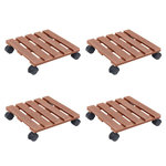 VIDAXL Chariots a plantes 4 pcs Marron 30x30x7,5 cm WPC