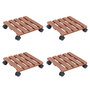 Voir la diapositive 1 : VIDAXL Chariots a plantes 4 pcs Marron 30x30x7,5 cm WPC