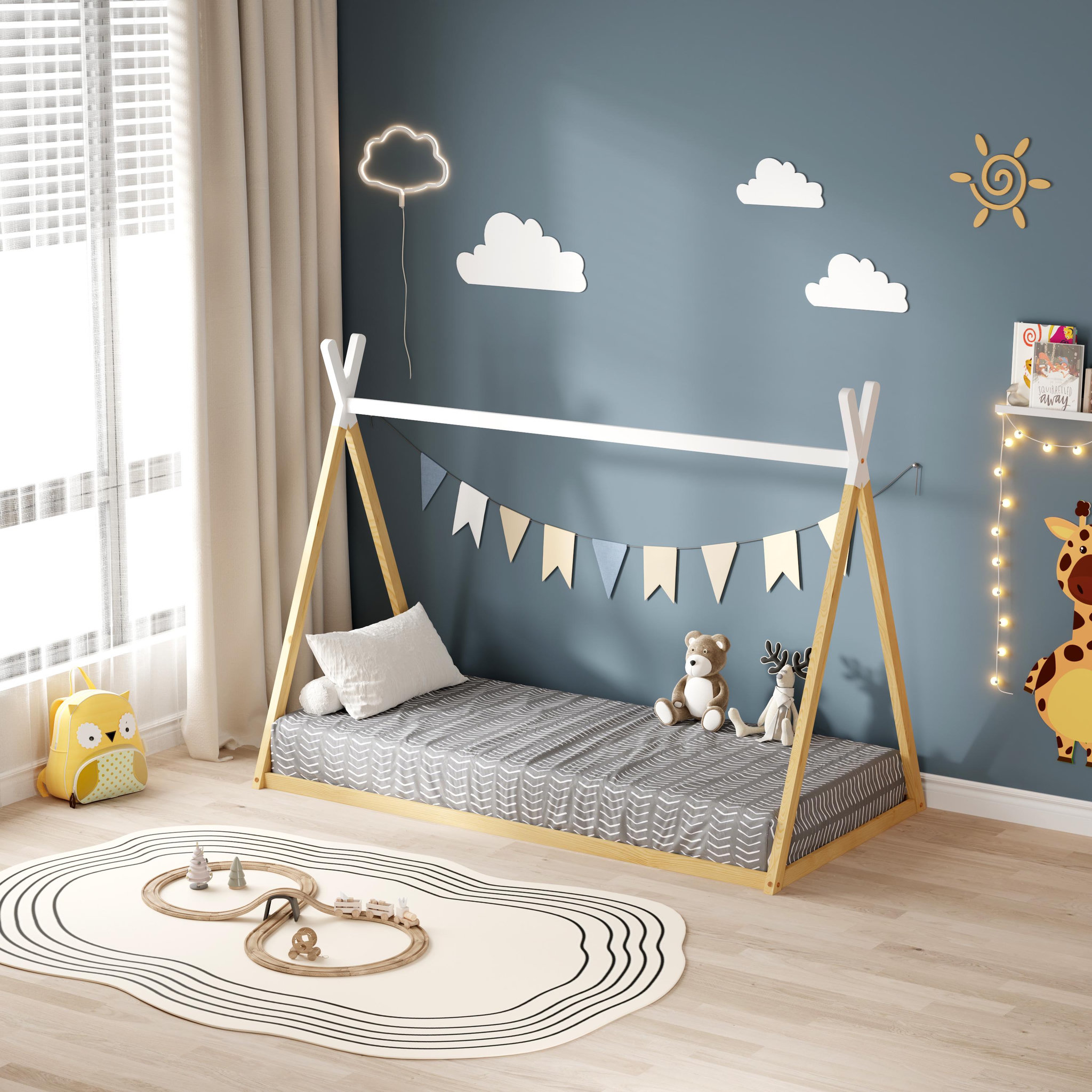 Voir la diapositive 4 : MINEA MINEA | Lit tipi INDY 90x190 cm (matelas non inclus)