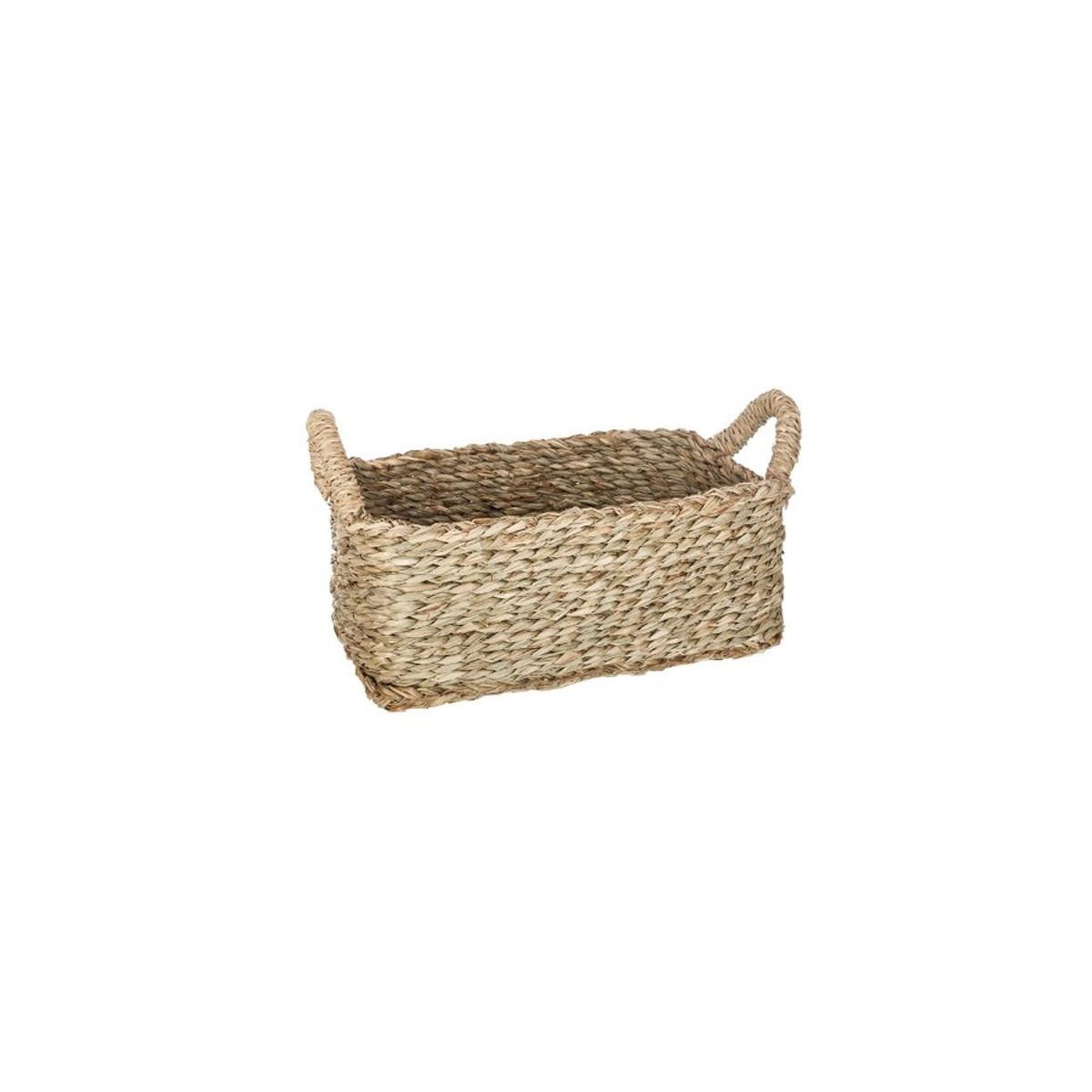 Voir la diapositive 4 : ATMOSPHERA Lot de 3 paniers de rangement à anses  seagrass  36cm naturel