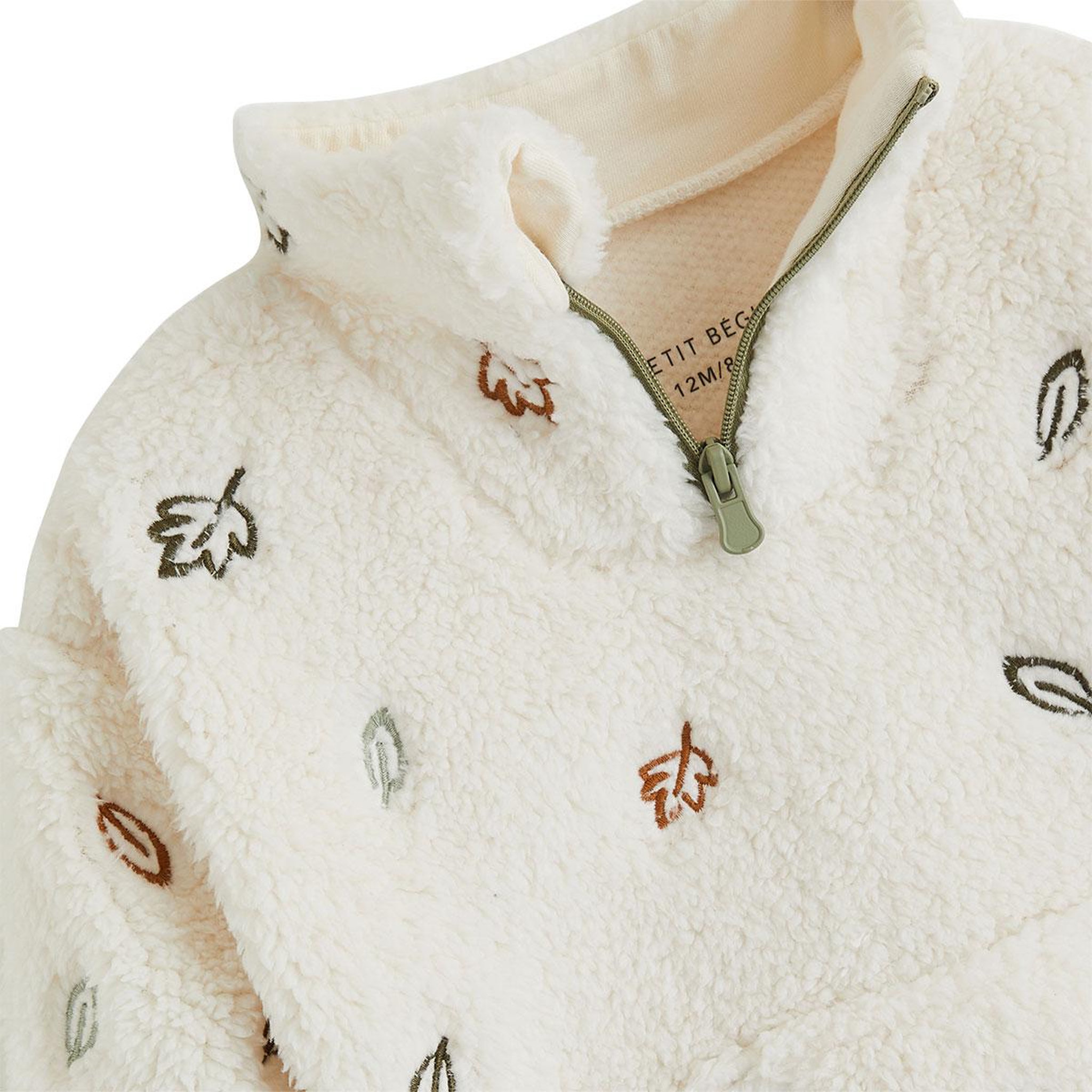 Voir la diapositive 3 : PETIT BEGUIN Sweat-shirt bébé en sherpa ginkgo