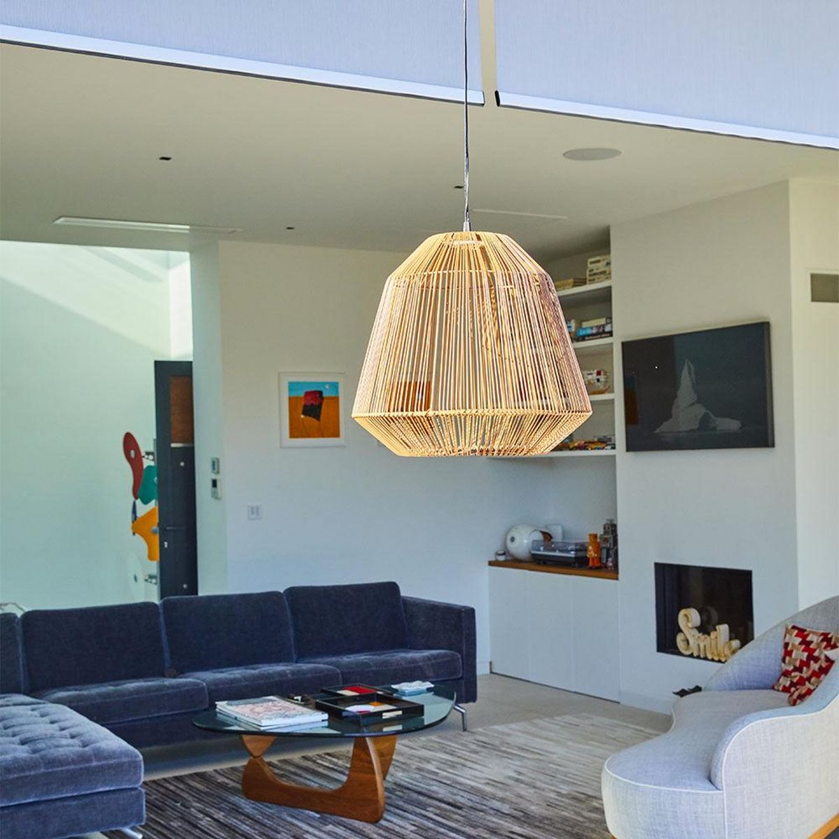 Lumisky Suspension solaire bohème MAYA Marron Poly rotin H39cm