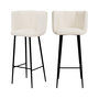 Voir la diapositive 1 : MAISON PAVANE Lot de 2 chaises de bar en tissu bouclé beige 75 cm-Rosy