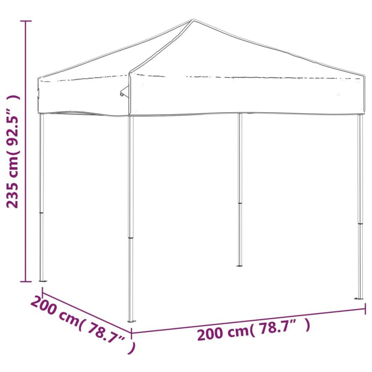 VIDAXL Tente de reception pliable Bleu 2x2 m