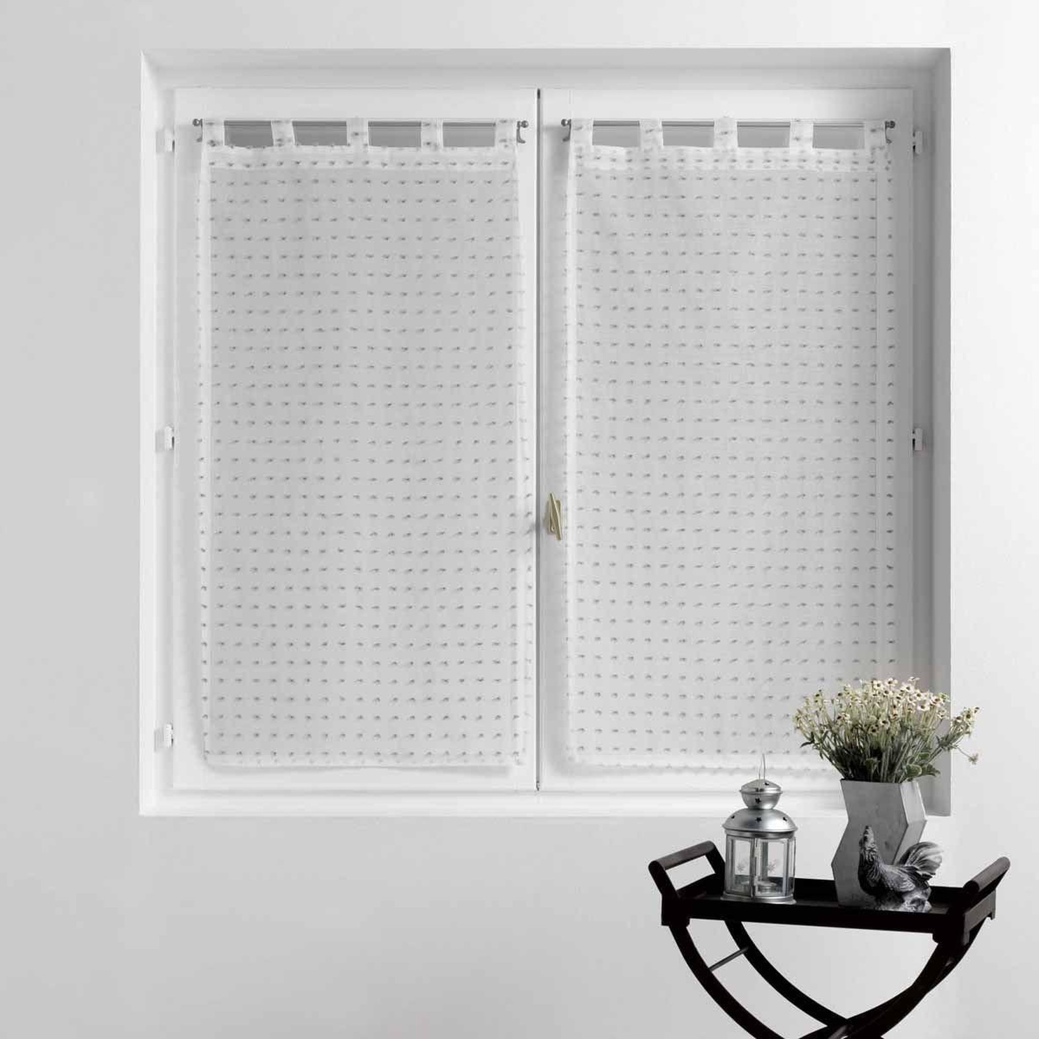 Douceur d'Intérieur Paire de voilages  pomponella  60x90cm gris