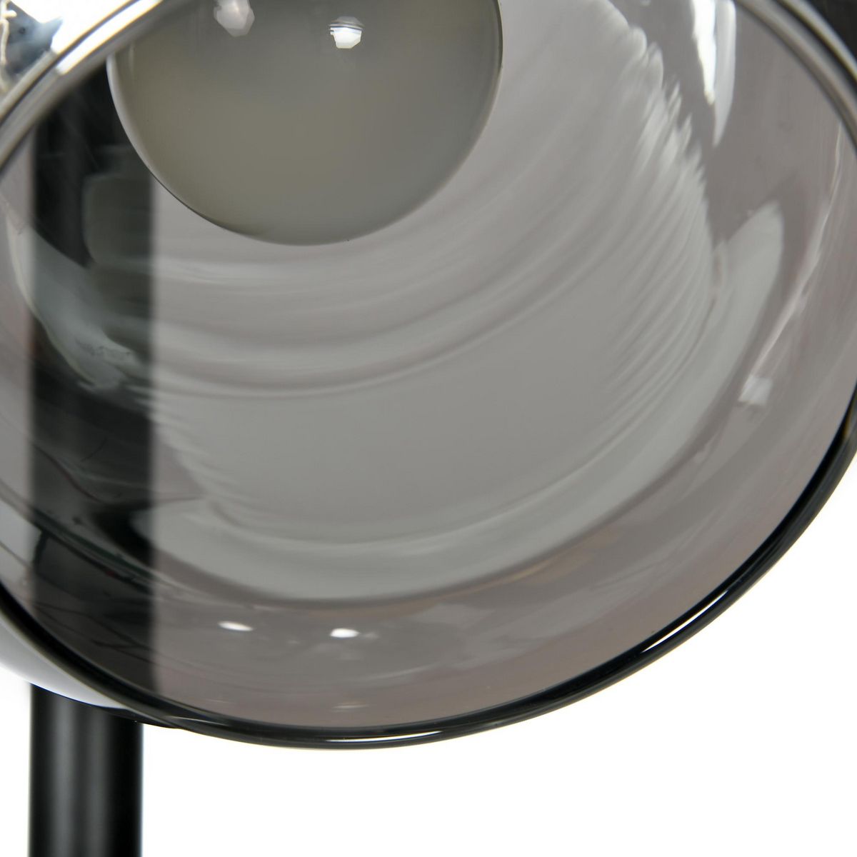 HOMCOM Lampadaire globe design néo-rétro 3 ampoules orientables max. 40 W H. 162 cm métal noir doré verre gris