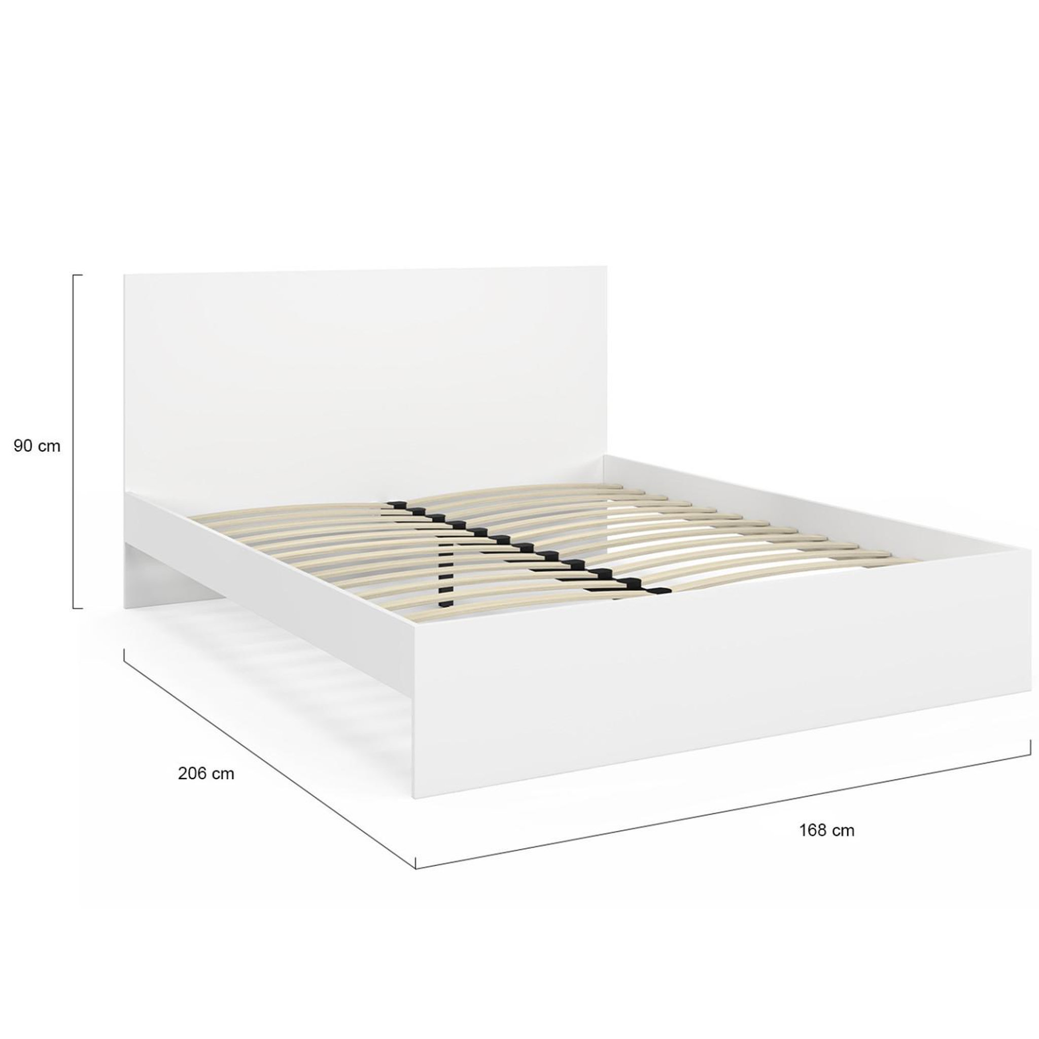 Voir la diapositive 4 : ID MARKET Lit double omaha avec tête de lit et sommier 160 x 200 cm blanc