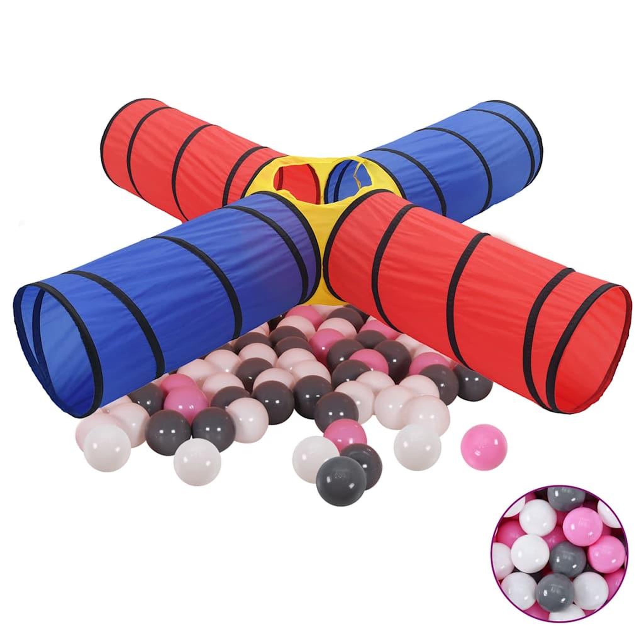 VIDAXL Tunnel de jeu pour enfants avec 250 balles Multicolore